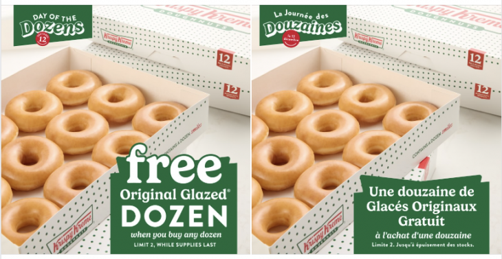 Krispy Kreme Canada Day of the Dozens Promotions: Today, Get FREE Dozens of Original Glazed Doughnuts + New Merry Grinchmas Collection Donuts