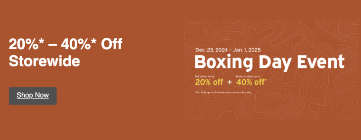 Atmosphere Canada Boxing Day Sale Event: Save 20-40% off Storewide