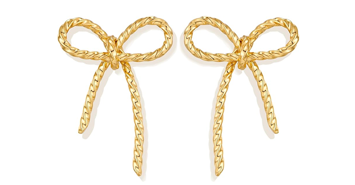 Gold Bow Stud Earrings – Just $12.99!