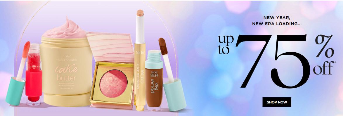 Tarte Cosmetics Up to 75% Off  New Years Sale + FREE Shipping!