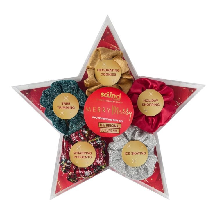 Scunci by Conair 5pk Christmas Scrunchie Star Gift Box Only $4.99